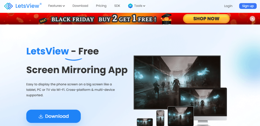 Use the Lets View screen mirroring app