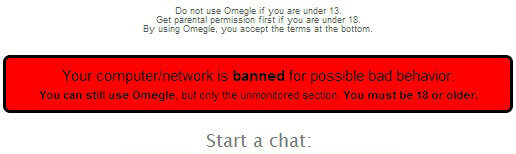 baned by omegle