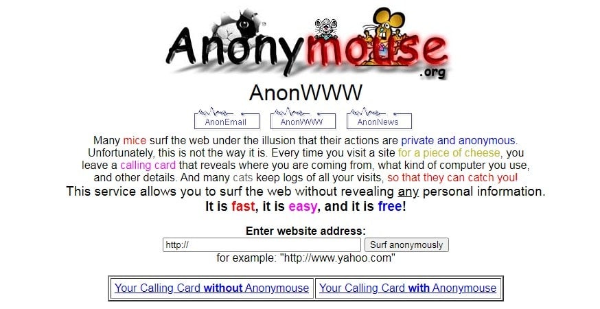 Anonymousr Home Page