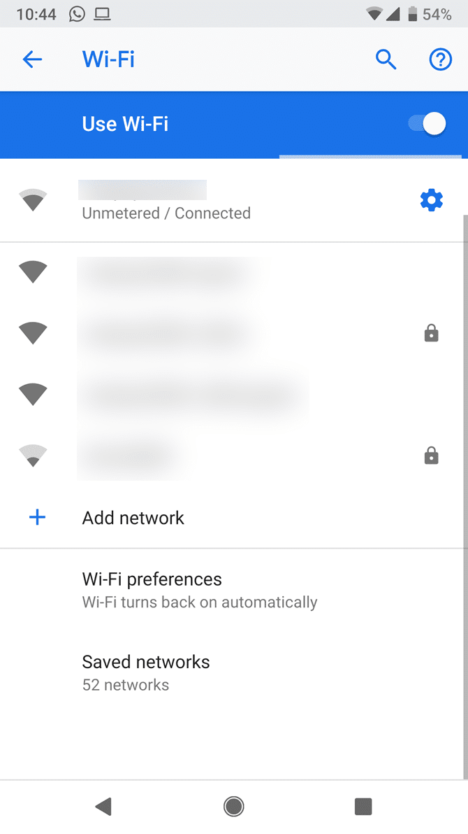 Mobile WIFI settings