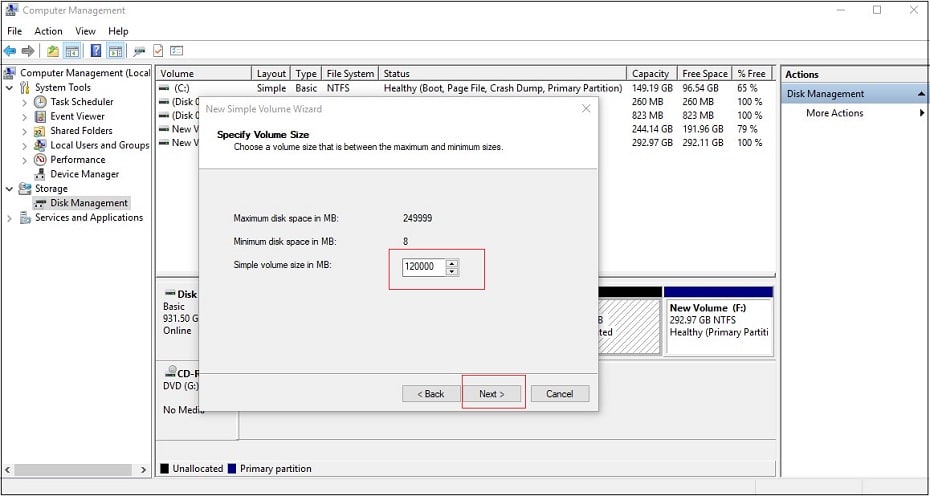 New Simple Volume Wizard