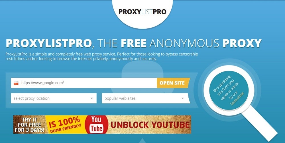 Proxy List Pro Home Page