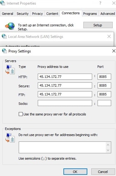 proxy address on advanced icon