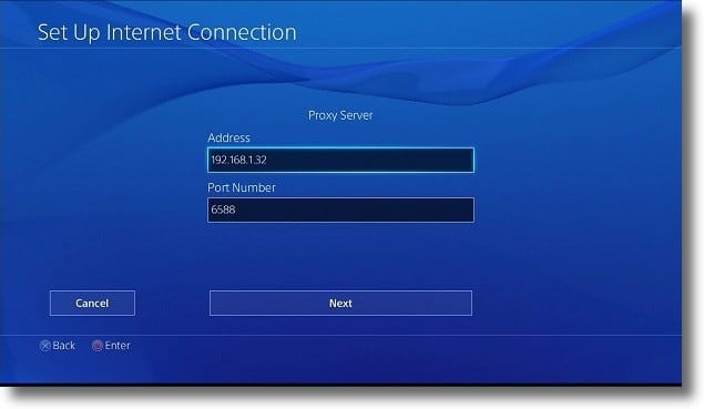 ps4 network settings input port number