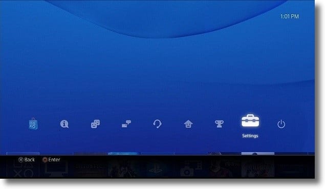 ps4 settings menu