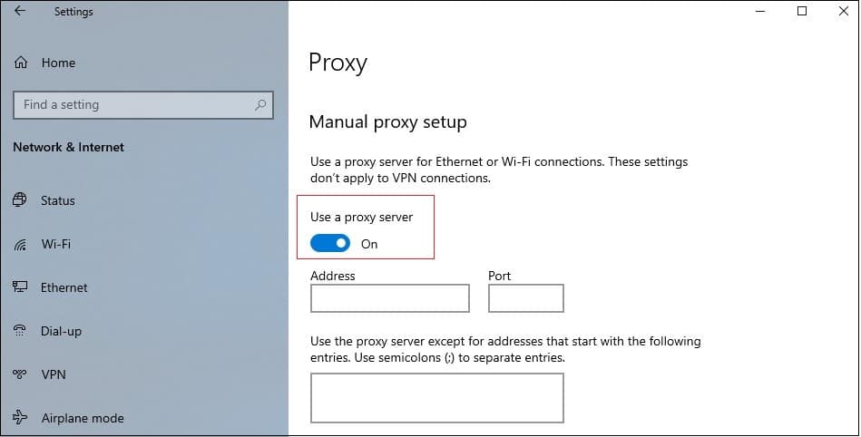 use of a proxy server icon