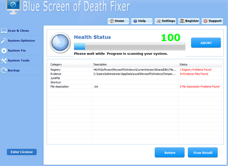 Professional Blue Screen of Death Fixer Utility