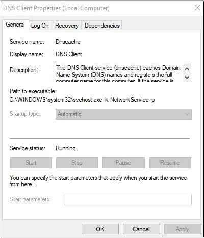 automate the start of DNS client service