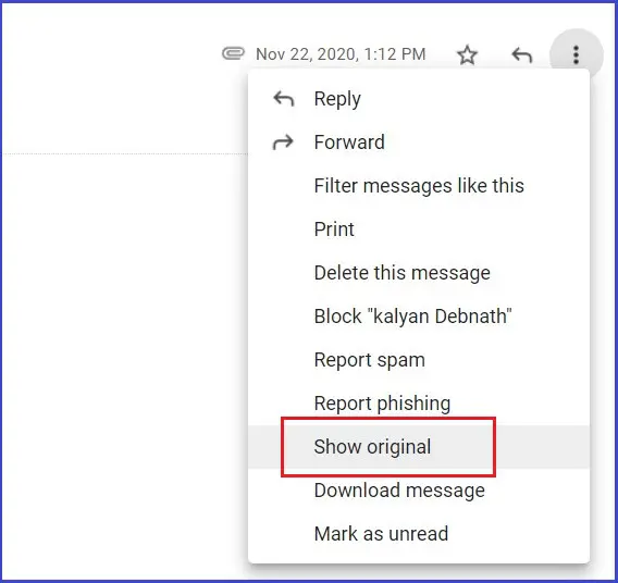  Gmail Mostra originale