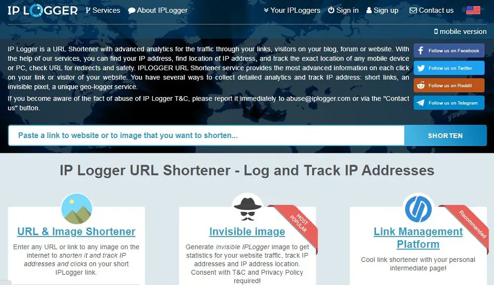 IP Logger URL cod scurt