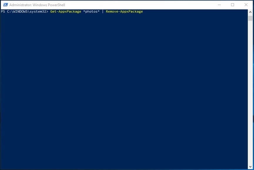 Windows PowerShell Get-AppxPackage