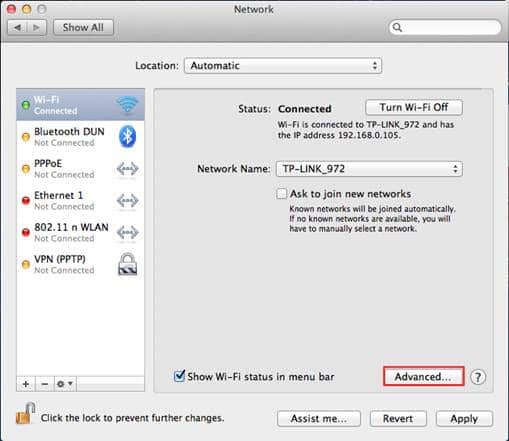 apple Ethernet or Wi-Fi connection