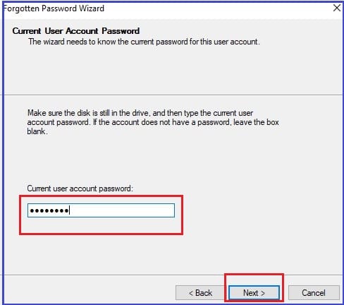 current account password