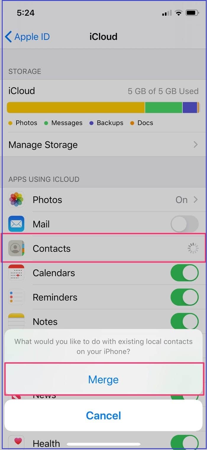 iCloud Contacts