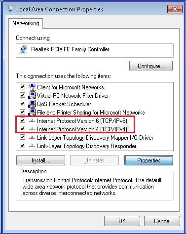 ip network settings