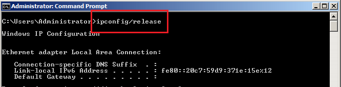 ipconfig release