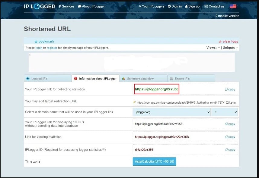 iplogger generated links