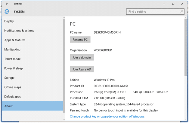 system about option