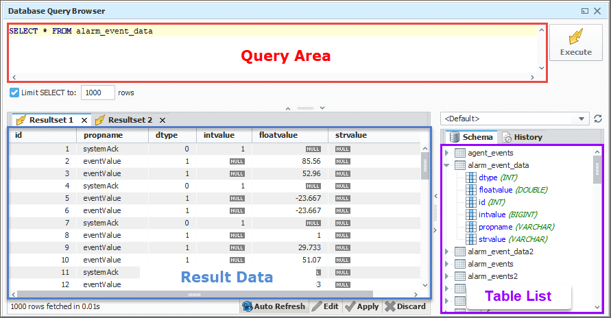 Database Queries Results