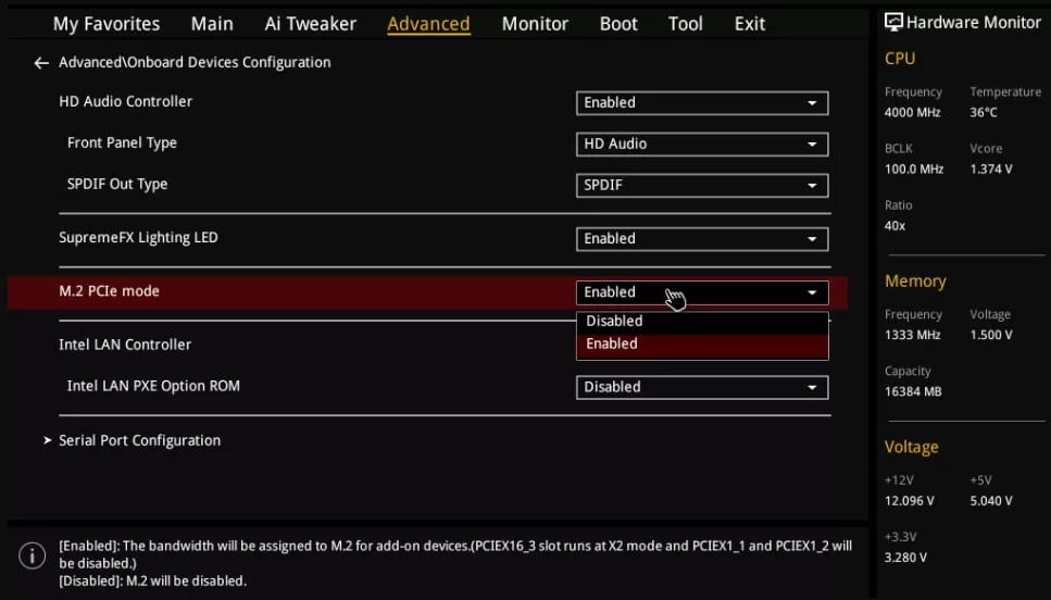 M.2 SSD Desktop PC BIOS