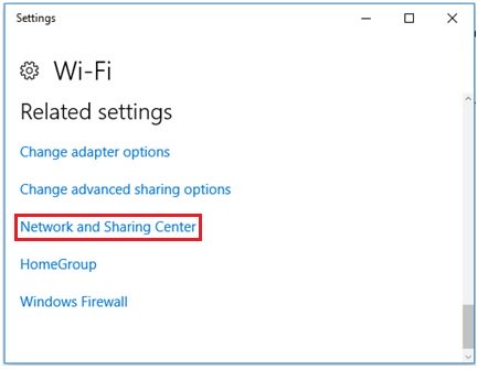 win10 network and sharing center