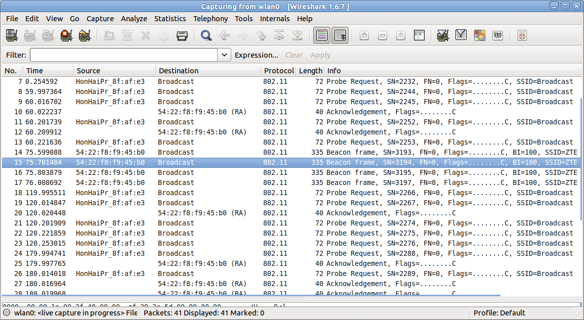 backtrack wireshark monitor mode