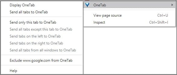 One tab extension icon