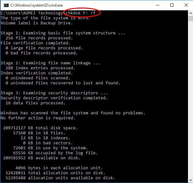 Rewrite write protection sd card by CHKDSK