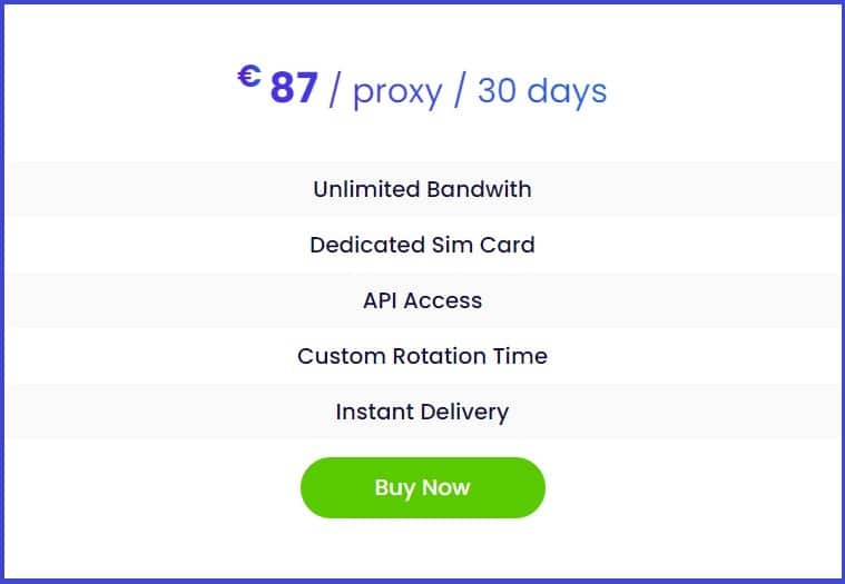 Air Proxy Pricing