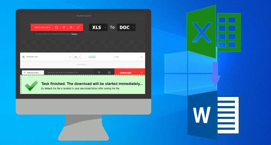 convert excel to word free download