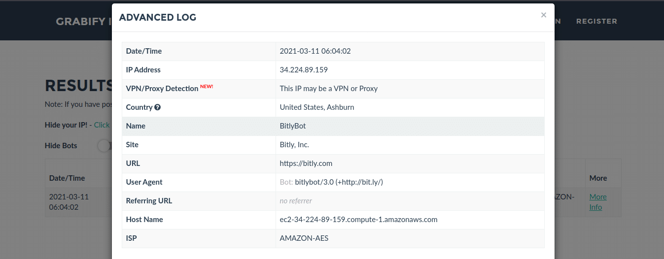 Grabify ip details