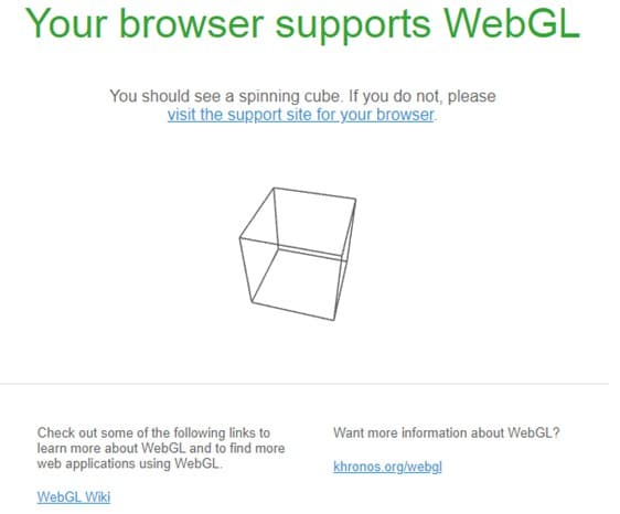 Detection of WebGL