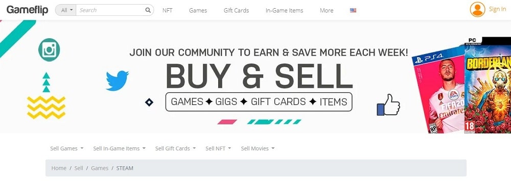 Gameflip Homepage