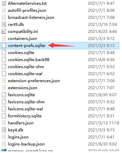 Locate Content-prefs-SQLite