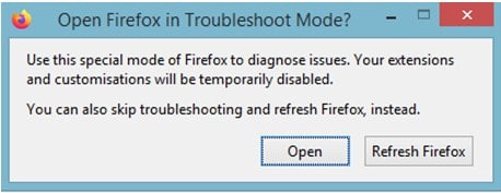 Mozilla Firefox will restart