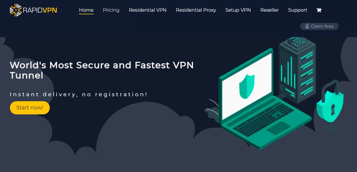 Rapid VPN Homepage