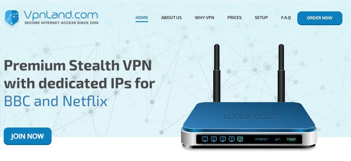 VPNLand VPN Homepage