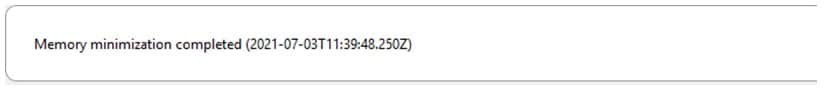 memory minimization is complete