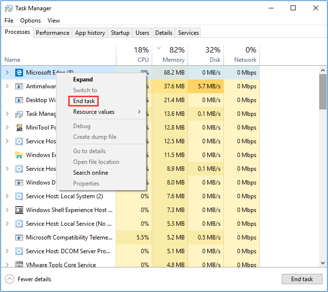 shutting down programs for high memory