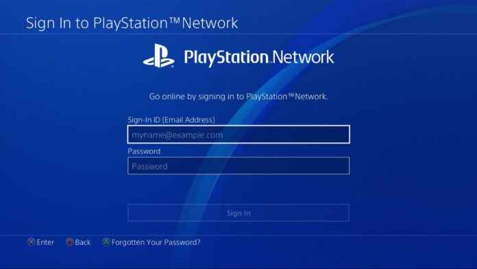sign in with your Play Station account