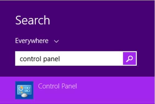 Search for the control panelv