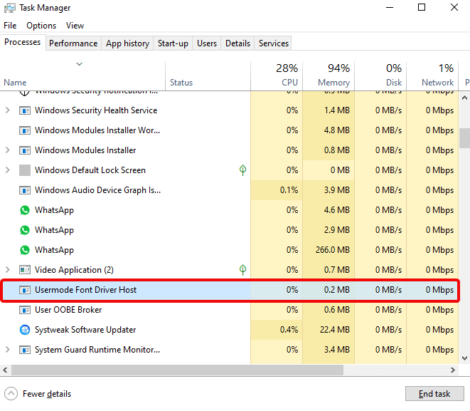 check fontdrvhost exe