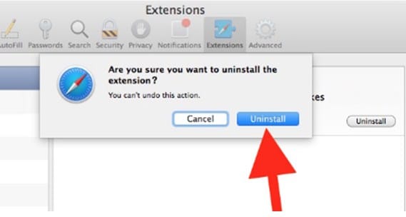 Sure to uninstall the extension