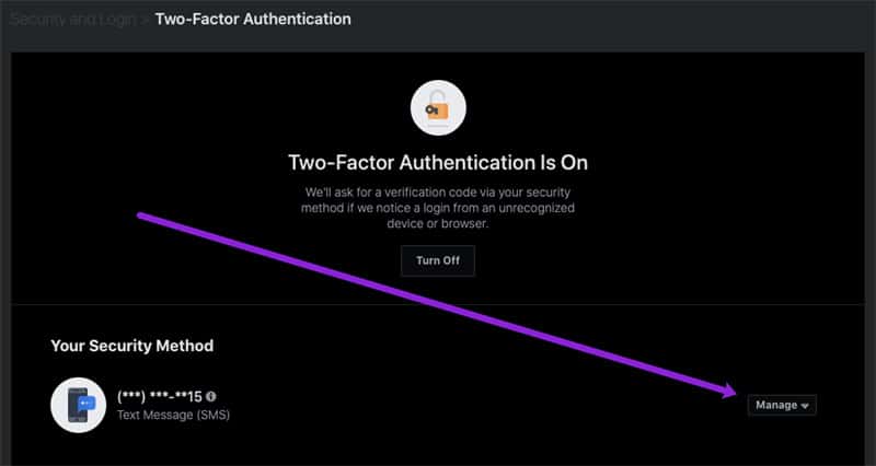 Turn on two-factor authentication