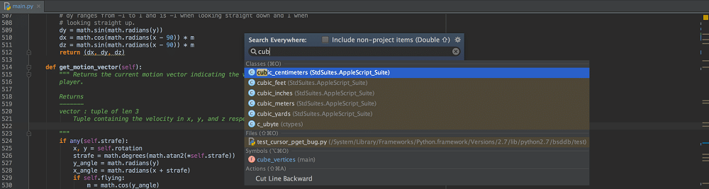 Pycharm intelligent code completion