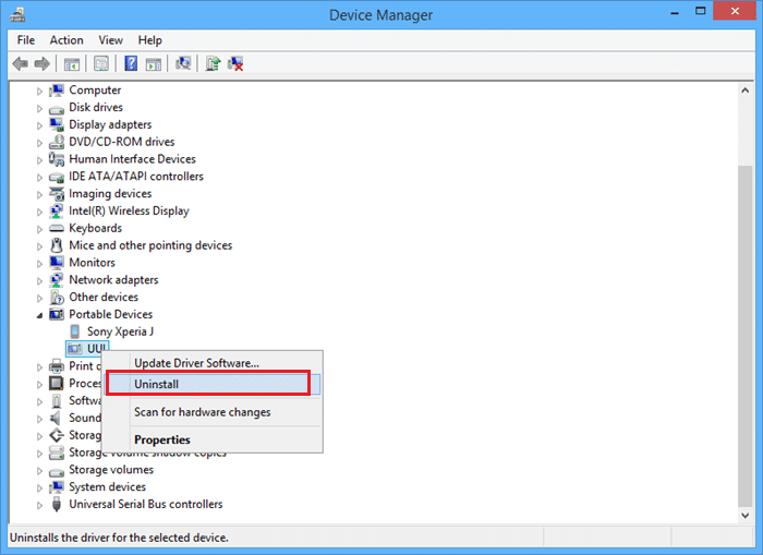 uninstall device drivers