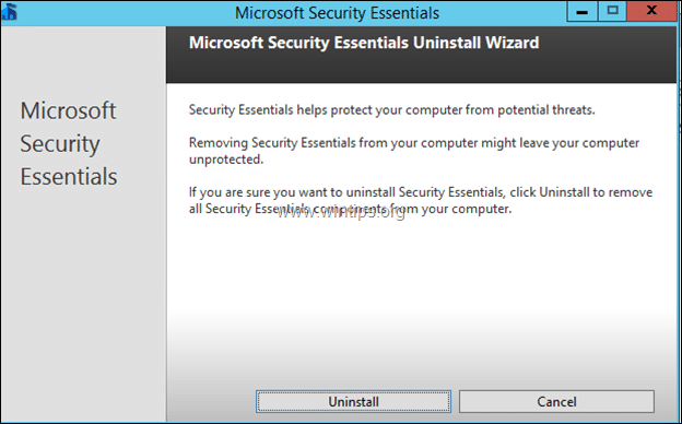 Microsoft Security Client to uninstall
