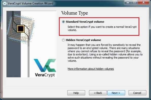 Standard VeraCrypt volume using veracrypt