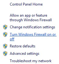 Turn Windows Firewall on or off