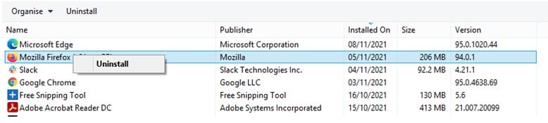navigate to Mozilla Firefox